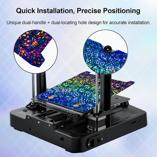 IdeaFormer Rainbow Gear PEW+Plaid PES Spring Steel Build Plate, 235x235mm for Creality K1C/K1/SE/Ender 5 S1/Ender 3/Ender 3 Pro/Ender 3 V2/Ender 3 S1 Pro/Ender 3 Neo
