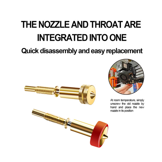 IdeaFormer 3Pcs Rapid Change Revo Brass Nozzle 0.4mm, Extruder Nozzles 3D Printer E3D Nozzles High Temperature Pointed Wear Resistant for H2 V2S REVO
