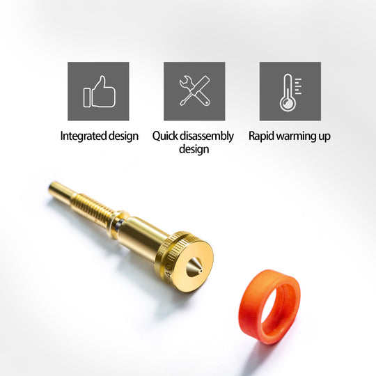 IdeaFormer 3Pcs Rapid Change Revo Brass Nozzle 0.4mm, Extruder Nozzles 3D Printer E3D Nozzles High Temperature Pointed Wear Resistant for H2 V2S REVO