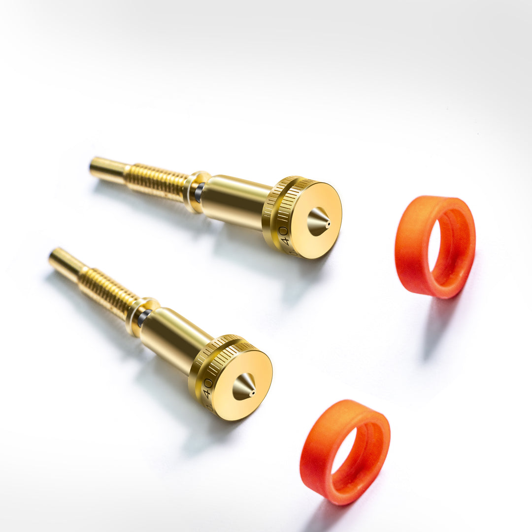 IdeaFormer 3Pcs Rapid Change Revo Brass Nozzle 0.4mm, Extruder Nozzles 3D Printer E3D Nozzles High Temperature Pointed Wear Resistant for H2 V2S REVO