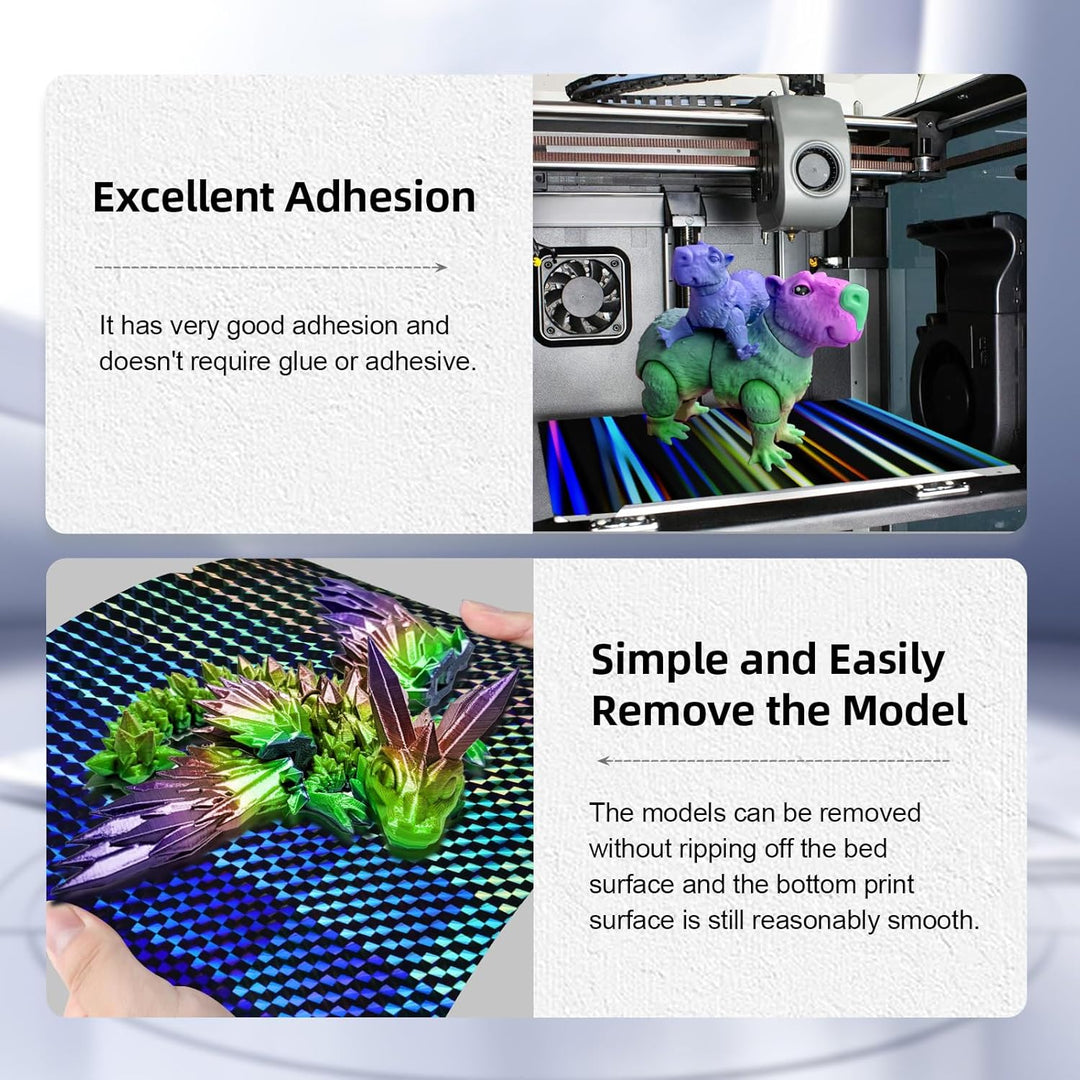 IdeaFormer Rainbow Streak+Phantom Beam H1H Spring Steel Build Plate with Magnetic Plate, 235×235mm for Creality K1/K1 SE/K1C/Ender 3 S1/Pro/Ender 3 V3 SE/KE/Ender 5 S1