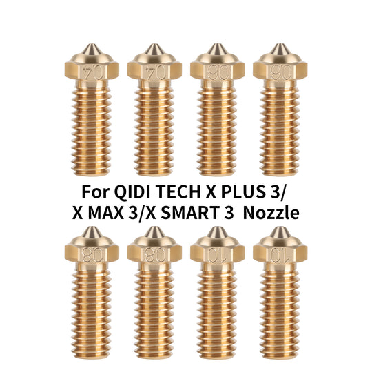 Iderformer 5PCS Brass Nozzles for X-PLUS3, 3D Printer Parts High Speed 0.4/0.6/0.8/1.0mm Brass Nozzles Kit for QIDI X-SMART3/X-PLUS3/X-MAX3