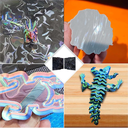 IdeaFormer Water Ripples+Wood Grain PER Spring Steel Build Plate, 257×257mm for Bambu Lab X1 X1C X1E P1P P1S A1