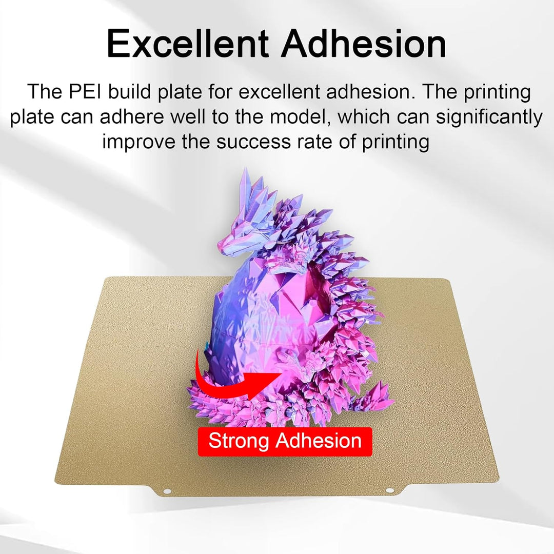 IdeaFormer Double-Sided Gold Textured PEI Spring Steel Build Plate with Magnatic Plate, 310×320mm for Ender 3 Max/Ender 3 Max Neo/CR-10 V2/V3/CR-10S Pro/CR-X/CR-10 Pro V2/Kobra Plus/Sovol SV04