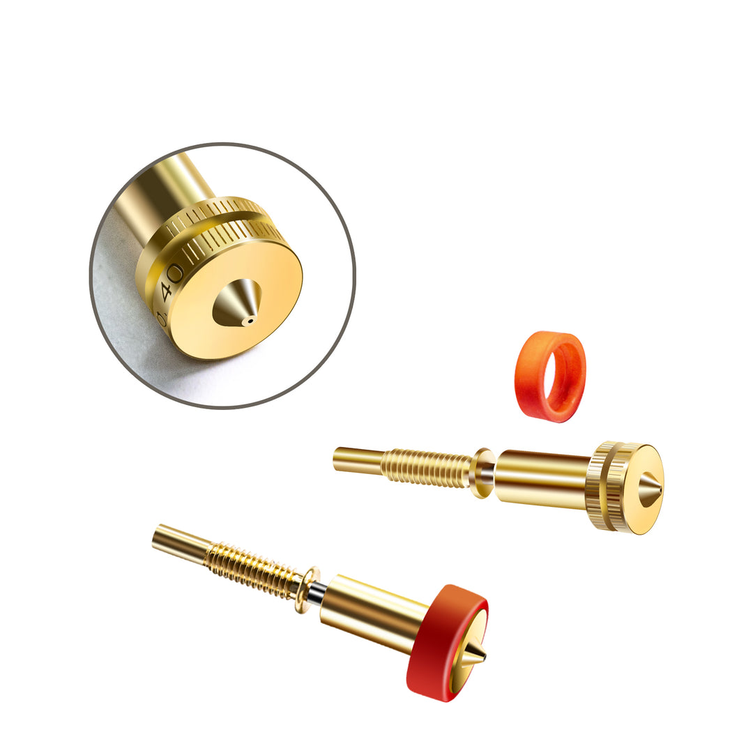 IdeaFormer 3Pcs Rapid Change Revo Brass Nozzle 0.4mm, Extruder Nozzles 3D Printer E3D Nozzles High Temperature Pointed Wear Resistant for H2 V2S REVO