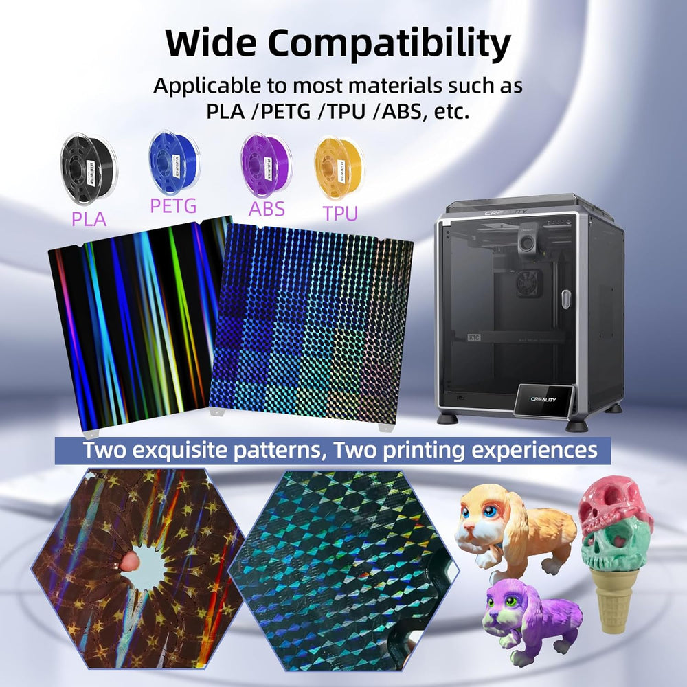 IdeaFormer Rainbow Streak+Phantom Beam H1H Spring Steel Build Plate with Magnetic Plate, 235×235mm for Creality K1/K1 SE/K1C/Ender 3 S1/Pro/Ender 3 V3 SE/KE/Ender 5 S1