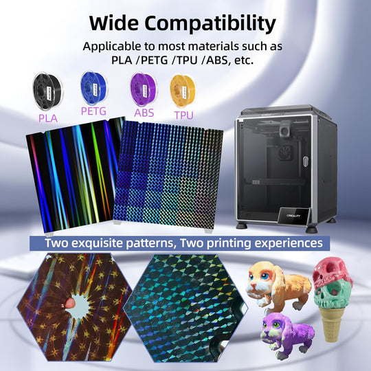 IdeaFormer Rainbow Streak+Phantom Beam H1H Spring Steel Build Plate with Magnetic Plate, 235×235mm for Creality K1/K1 SE/K1C/Ender 3 S1/Pro/Ender 3 V3 SE/KE/Ender 5 S1