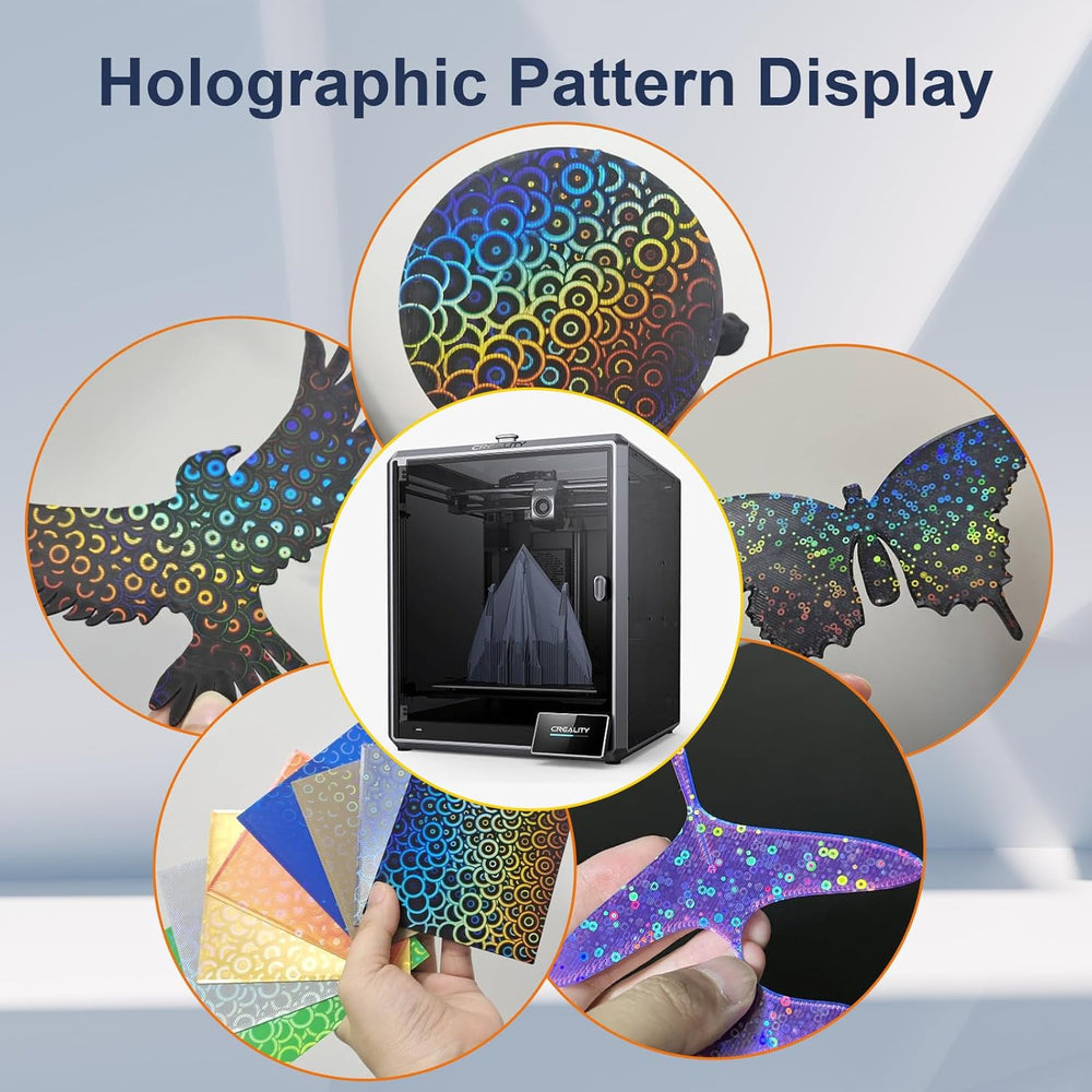 IdeaFormer Smooth Rainbow Circles + Kaleidoscope PEK Spring Steel Build Plate, 315×310mm for Creality K1 Max/Ender 3 V3 Plus