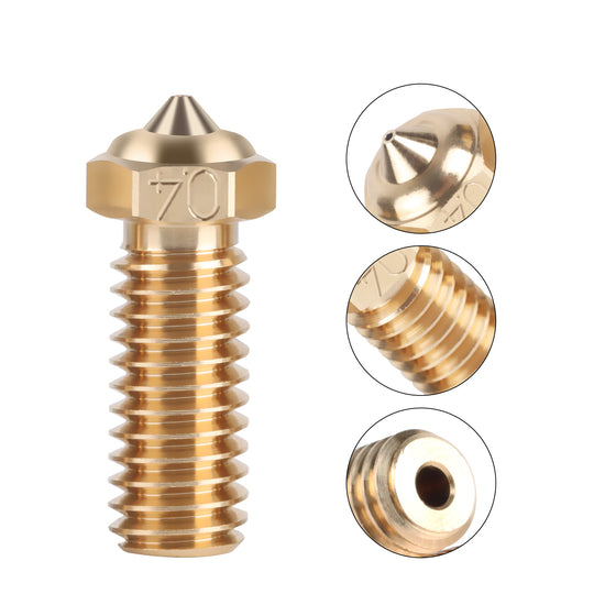 Iderformer 5PCS Brass Nozzles for X-PLUS3, 3D Printer Parts High Speed 0.4/0.6/0.8/1.0mm Brass Nozzles Kit for QIDI X-SMART3/X-PLUS3/X-MAX3