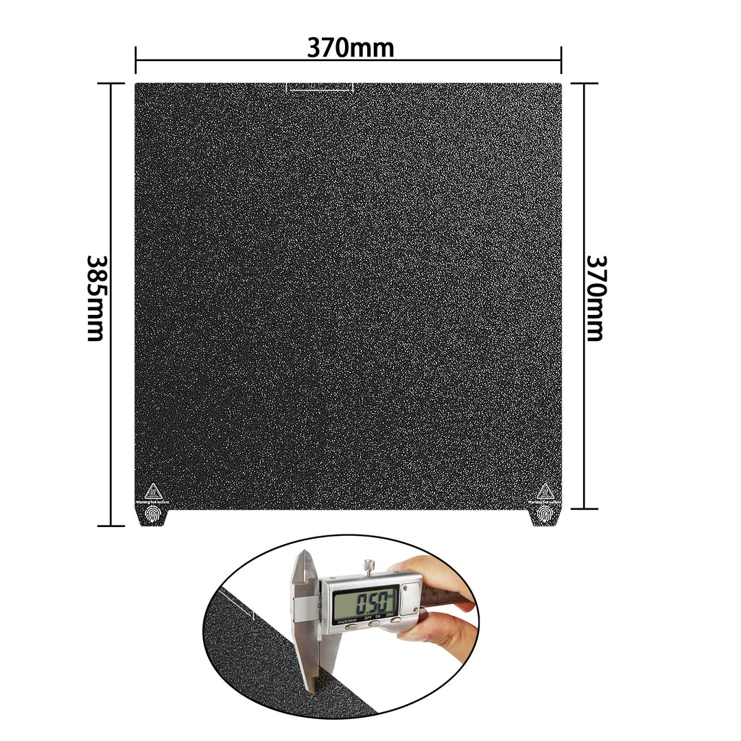 IdeaFormer 両面テクスチャ加工 ブラック PEI スプリングスチール ビルドプレート 370×370mm Creality K2 Plus用