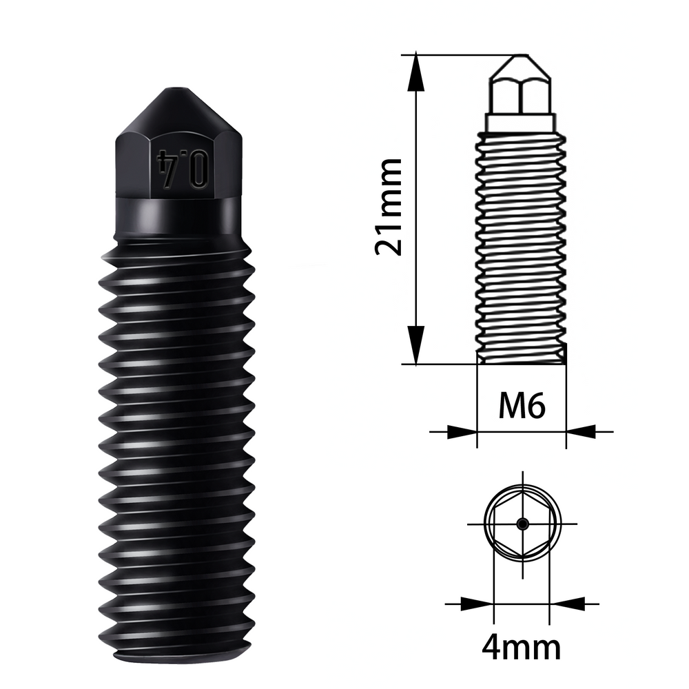 IdeaFormer 4 pcs Sidewinder X3 X4 Plus/Pro Hardened Steel Nozzles, Upgrade 3D Pritner 0.4mm Sidewinder X3 Nozzle 3D Printer Replacements Parts for Sidewinder X3 X4 Pro/Plus/X4 Plus S1