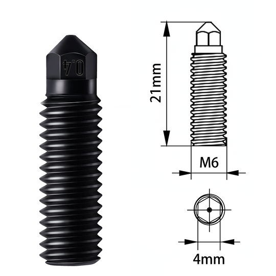 IdeaFormer 4 pcs Sidewinder X3 X4 Plus/Pro Hardened Steel Nozzles, Upgrade 3D Pritner 0.4mm Sidewinder X3 Nozzle 3D Printer Replacements Parts for Sidewinder X3 X4 Pro/Plus/X4 Plus S1