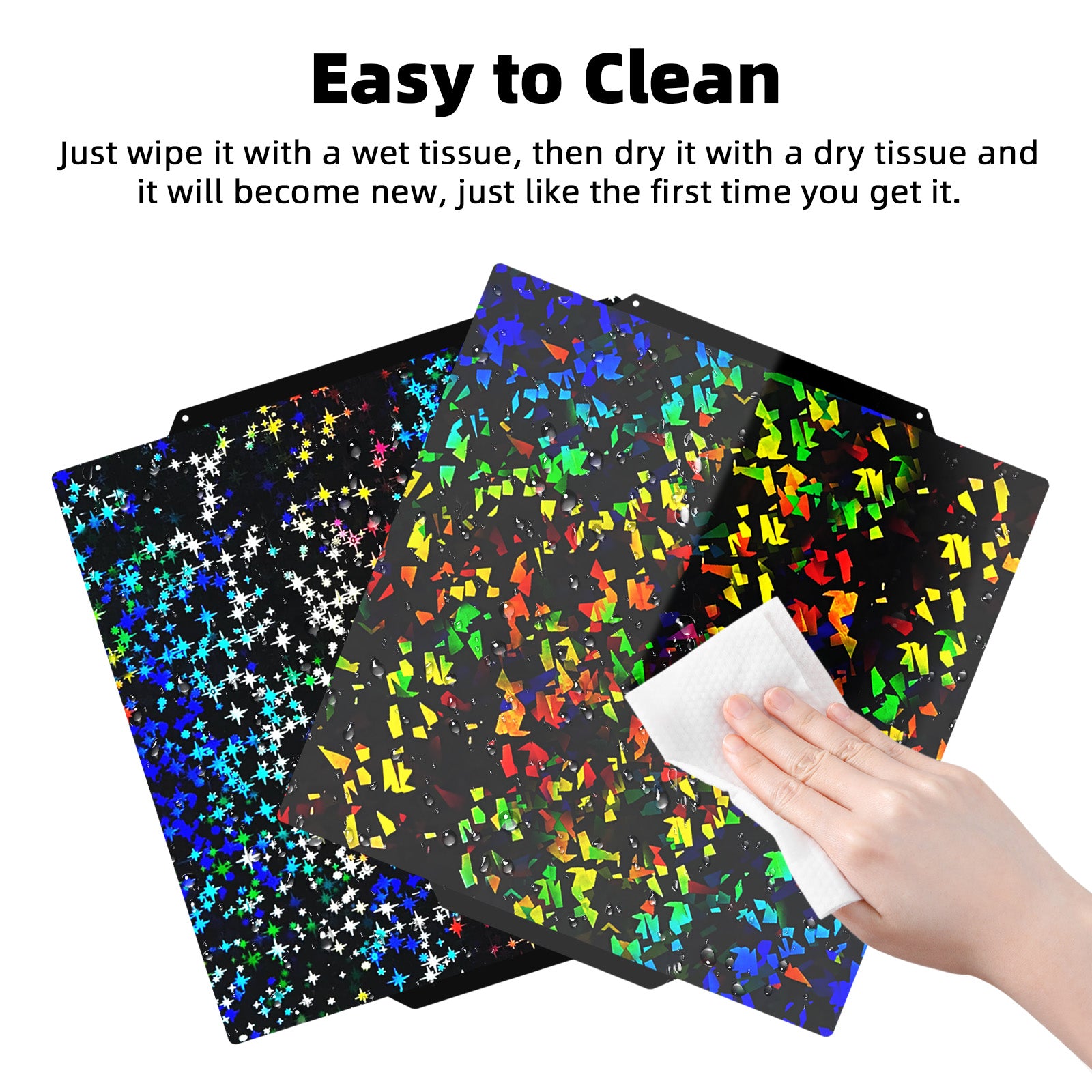 IdeaFormer-3D Rainbow Confetti PEF+Galaxy PEY Spring Steel Build Plate 266x290mm for Flashforge Creator 5/5 Pro
