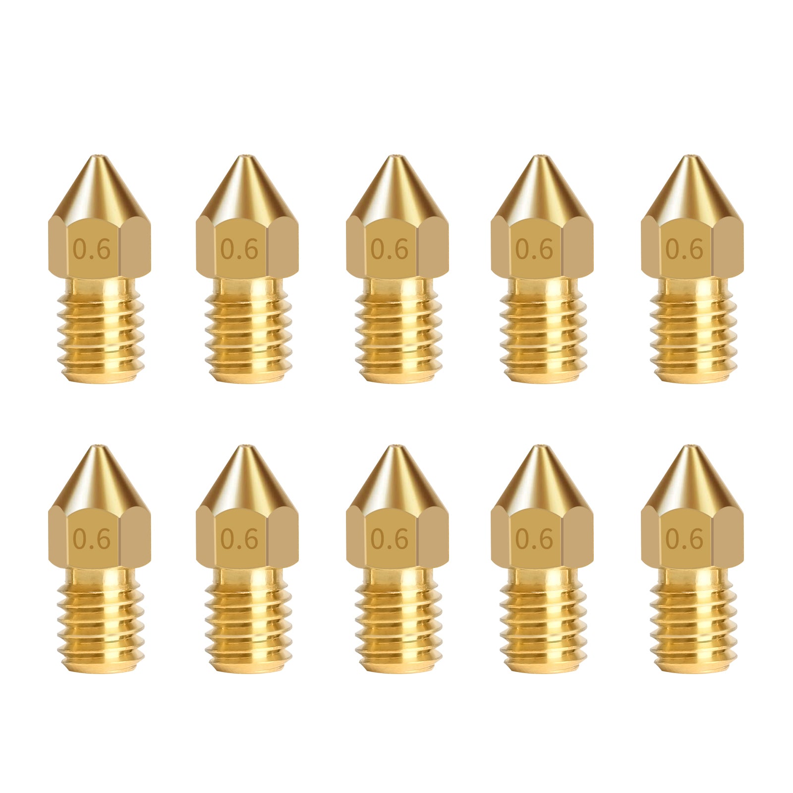 IdeaFormer 10Pcs 0.4mm 0.6mm 0.8mm 1.0mm Brass Nozzles for Conveyor Belt 3D Pritner IR3 V2
