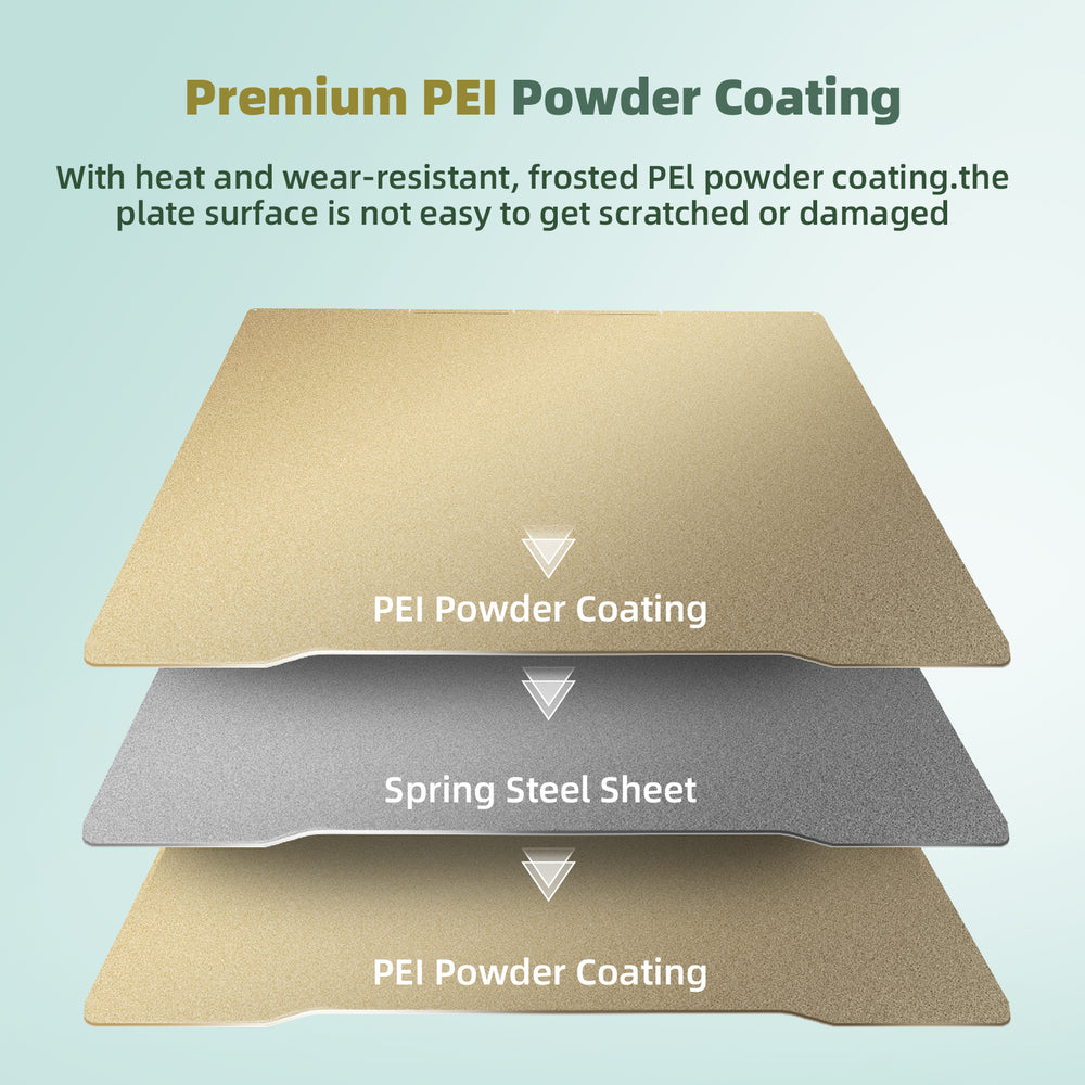 IdeaFormer Double-Sided Textured Gold PEI Spring Steel Build Plate, 310×325mm For Creality K2 Pro 3D Printer