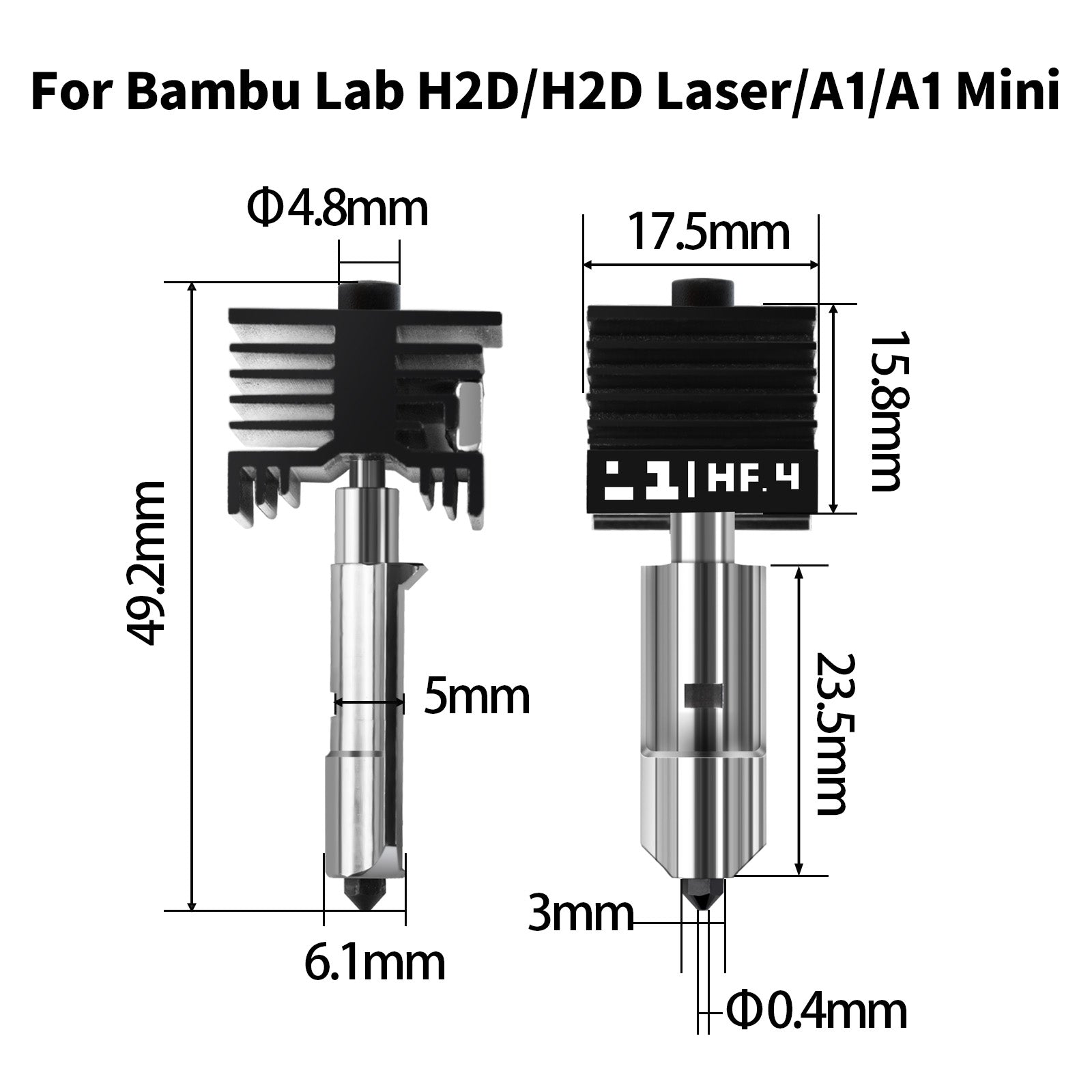 IdeaFormer High Flow Printer Head Extruder, with 0.4mm Hardened Steel