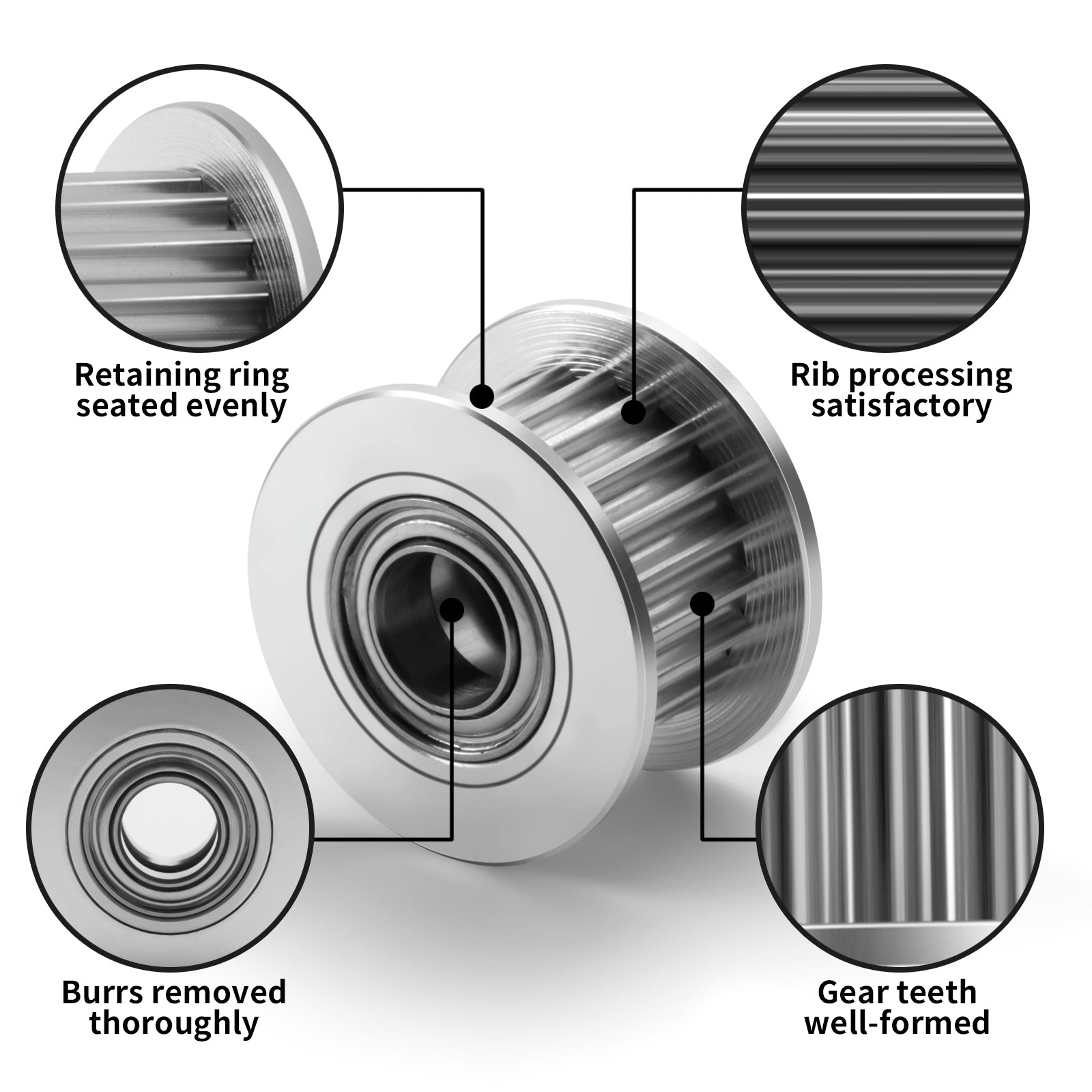 IdeaFormer IR3V2 Idler Pulley, ID 5mm, OD 16mm, Height 10mm Timing Pulley, Suitable for 8mm Wide Timing Belt