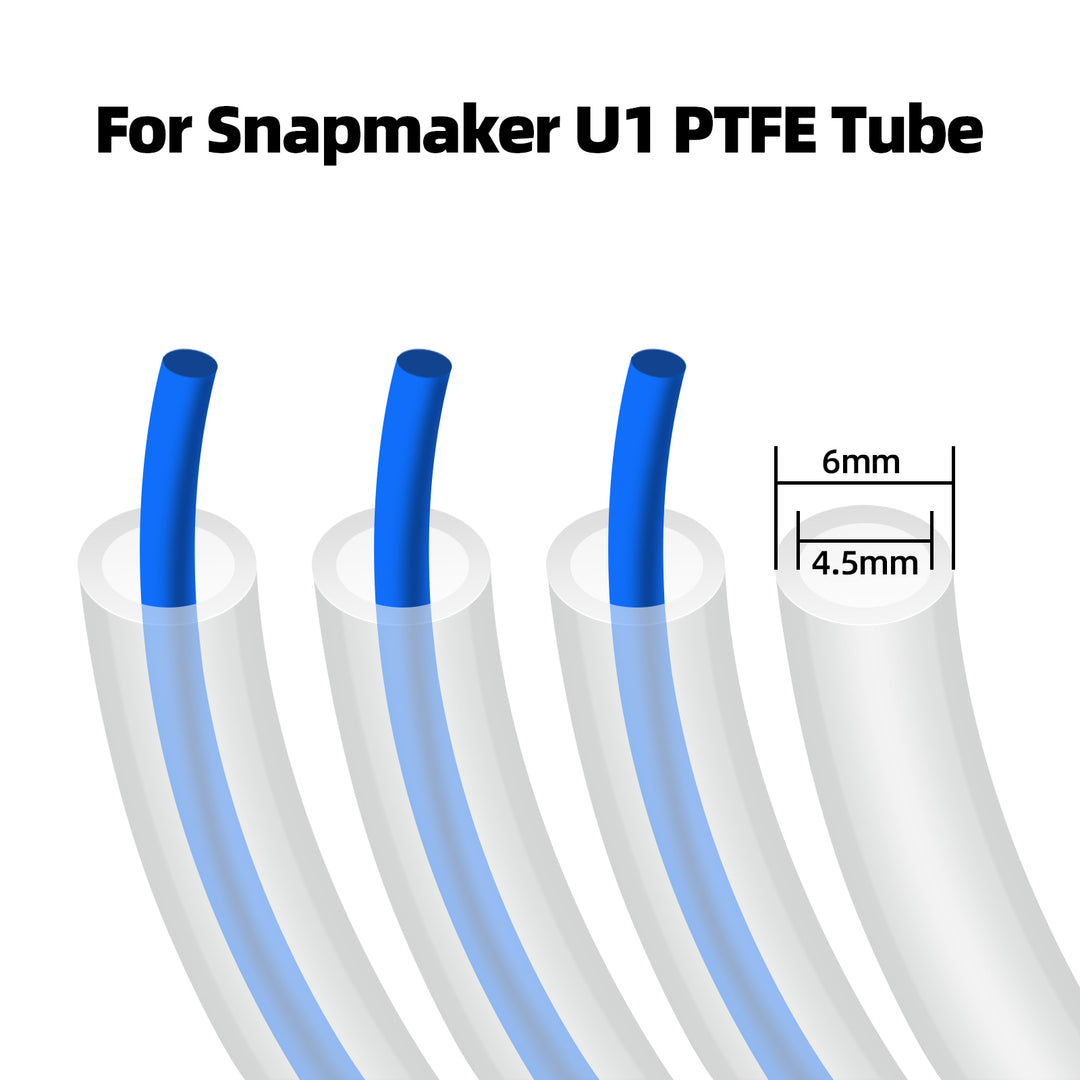 IdeaFormer PTFE Teflon Tubing 1m, 4.5mm ID × 6mm OD PTFE Teflon Tube Fits Direct Drive Extruder 3D Printer, for Snapmaker U1