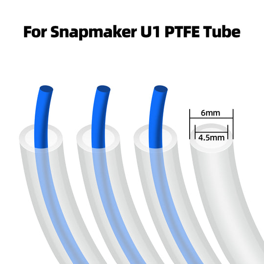 IdeaFormer PTFE Teflon Tubing 1m, 4.5mm ID × 6mm OD PTFE Teflon Tube Fits Direct Drive Extruder 3D Printer, for Snapmaker U1
