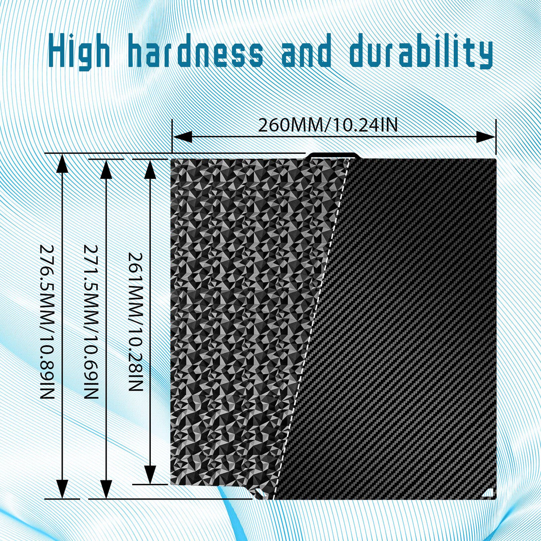 IdeaFormer Smooth Diamond PEO+Carbon Fiber PET Spring Steel Build Plate, 260×271mm for Elegoo Centauri Carbon