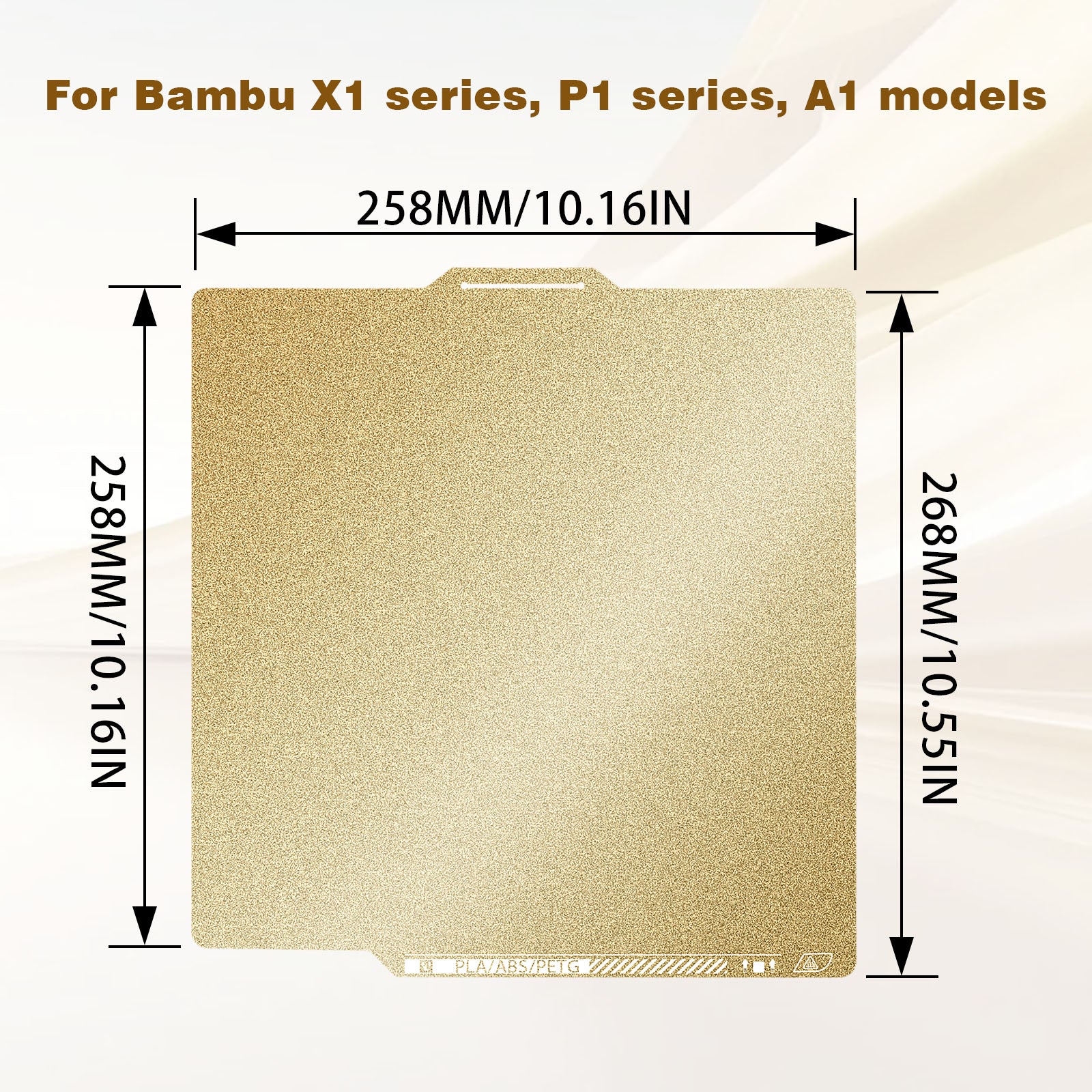 IdeaFormer Double Sided Gold Textured PEI Spring Steel Build Plate wit
