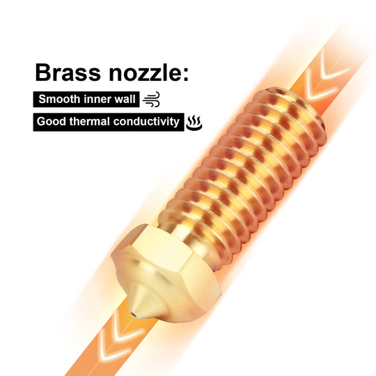 Iderformer 5PCS Brass Nozzles for X-PLUS3, 3D Printer Parts High Speed 0.4/0.6/0.8/1.0mm Brass Nozzles Kit for QIDI X-SMART3/X-PLUS3/X-MAX3