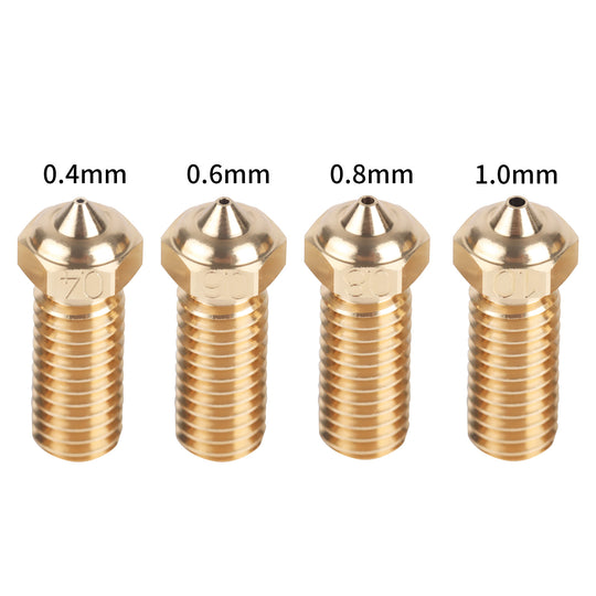 Iderformer 5PCS Brass Nozzles for X-PLUS3, 3D Printer Parts High Speed 0.4/0.6/0.8/1.0mm Brass Nozzles Kit for QIDI X-SMART3/X-PLUS3/X-MAX3
