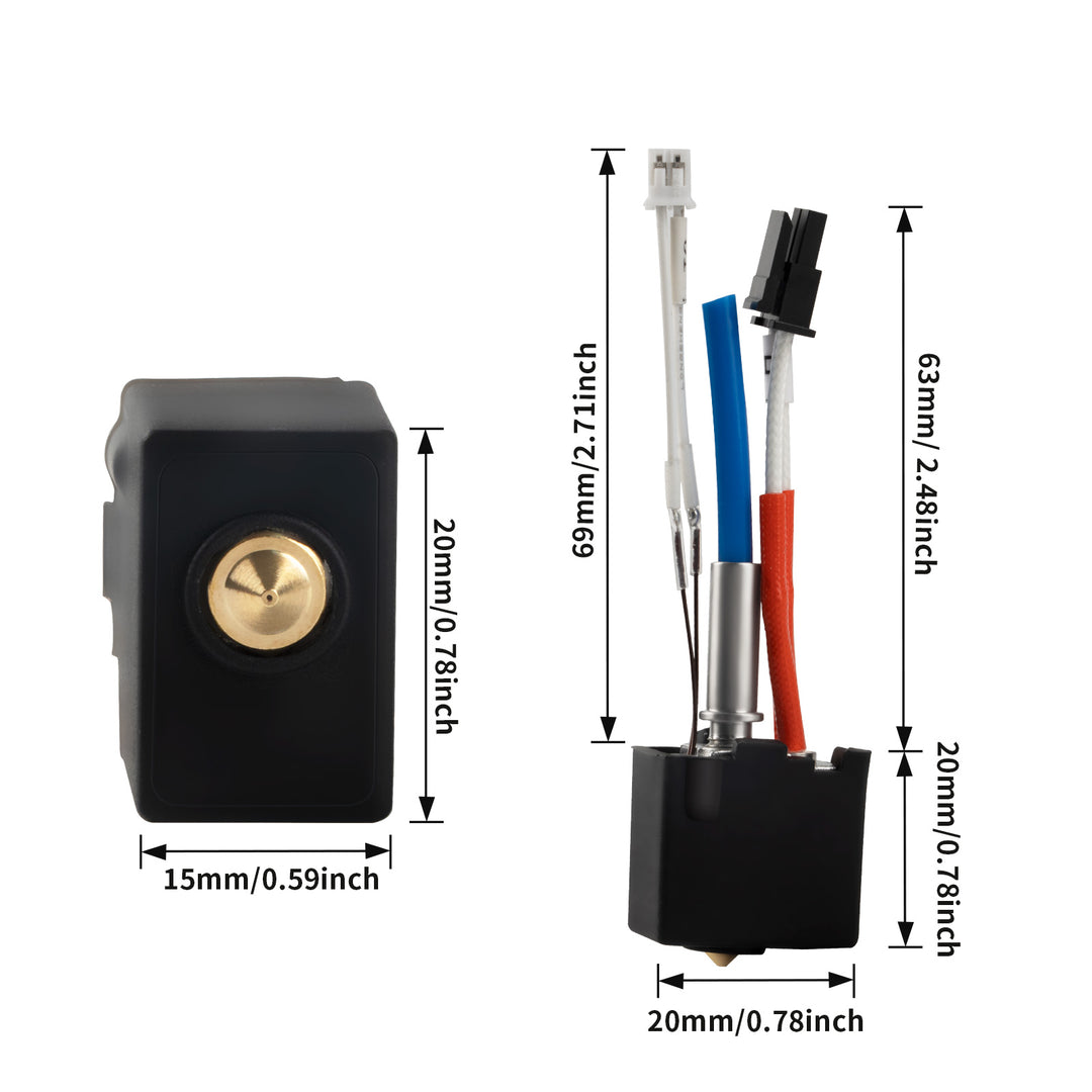 Kobra 2 Hotend 3D Printer Extruder V5 J-Head Print Head with Silicone Sock 0.4mm Nozzle 24V Ceramic Cartridge Heater ONLY for Kobra 2, Kobra 2 Plus, Kobra 2 Max, Kobra 2 Pro, Kobra 2 Neo