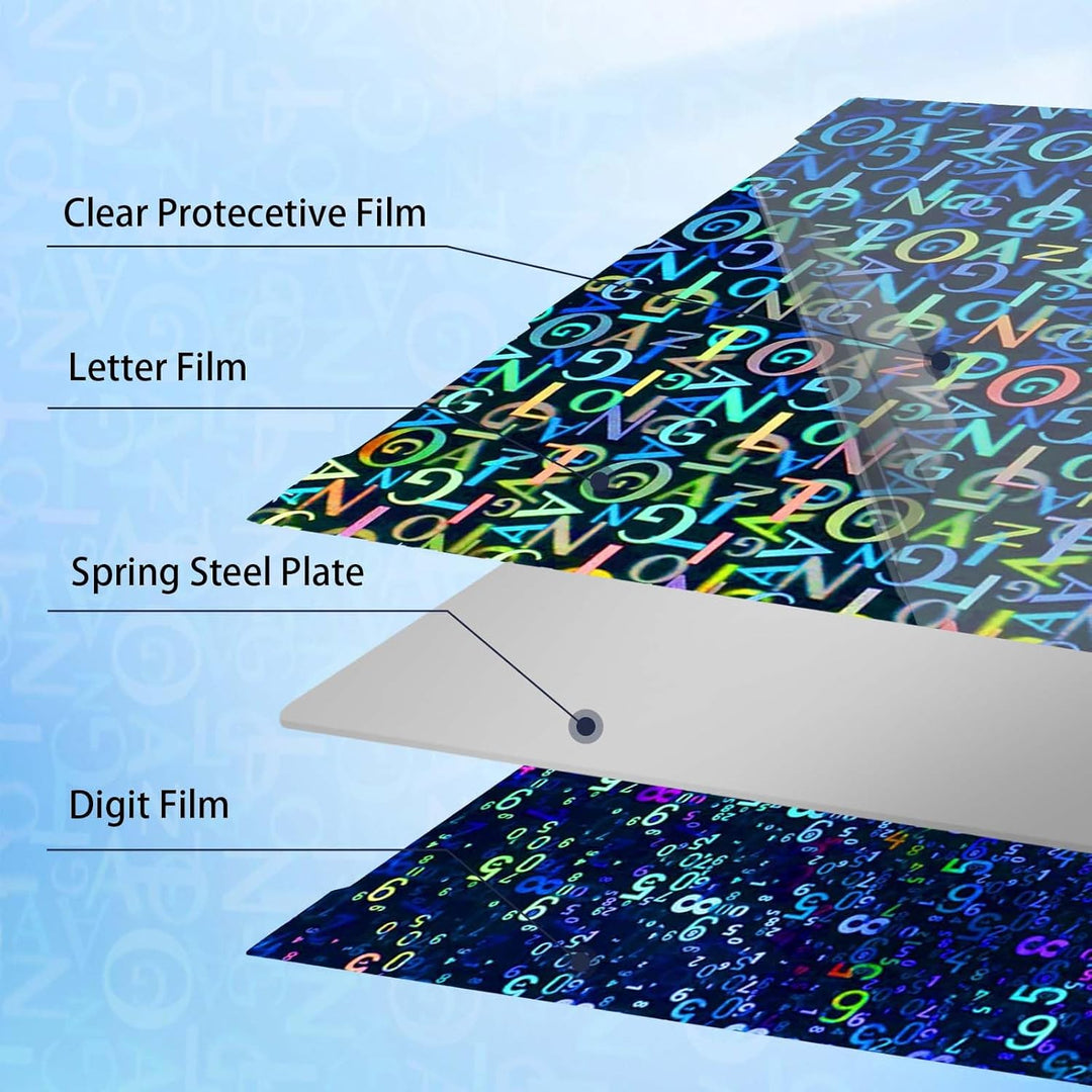 IdeaFormer Smooth Digit+Letter PEN Spring Steel Build Plate, 256x268mm for Anycubic Kobra 3/Kobra 3 Combo/Kobra 3 V2