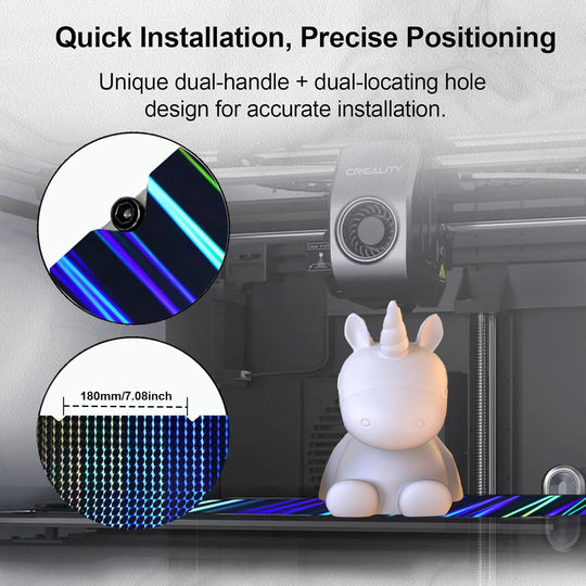 IdeaFormer Rainbow Streak+Phantom H1H Spring Steel Build Plate, 315×310mm for Creality K1 Max/Ender 3 V3 Plus