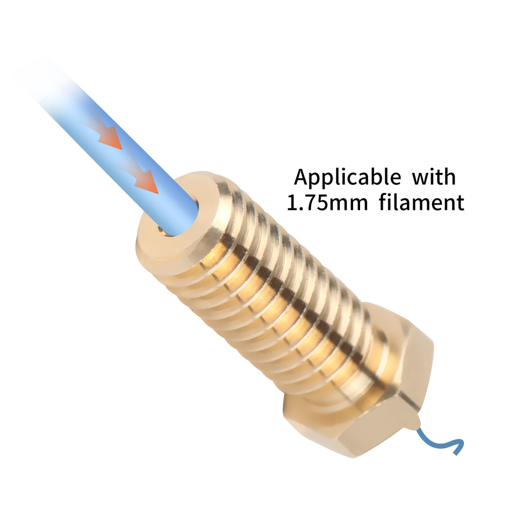 Iderformer 5PCS Brass Nozzles for X-PLUS3, 3D Printer Parts High Speed 0.4/0.6/0.8/1.0mm Brass Nozzles Kit for QIDI X-SMART3/X-PLUS3/X-MAX3