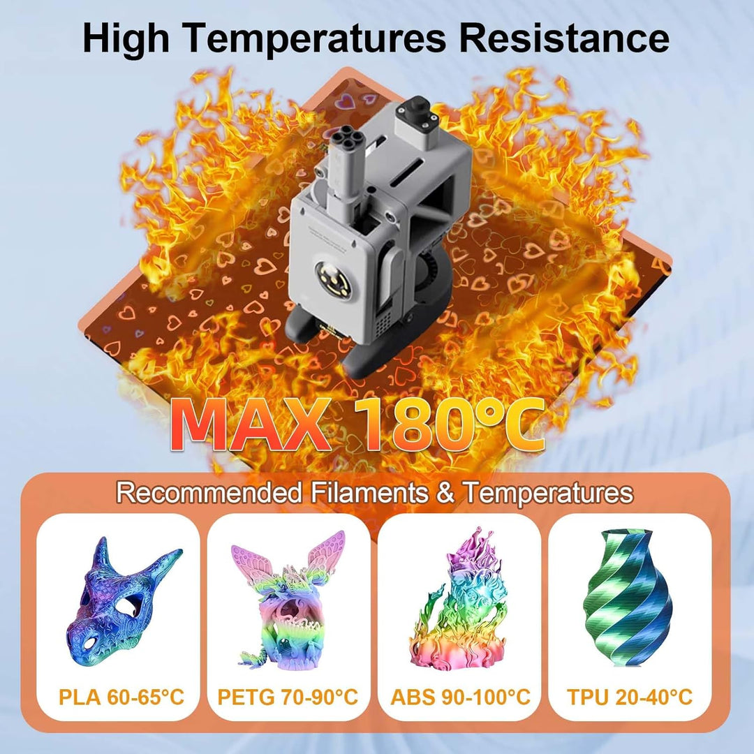 IdeaFormer Smooth Sweetheart+Waterdrop PEH Spring Steel Build Plate, 257×257mm for Bambu Lab X1 X1C X1E P1P P1S A1