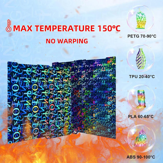 IdeaFormer Smooth Digit+Letter PEN Spring Steel Build Plate, 256x268mm for Anycubic Kobra 3/Kobra 3 Combo/Kobra 3 V2