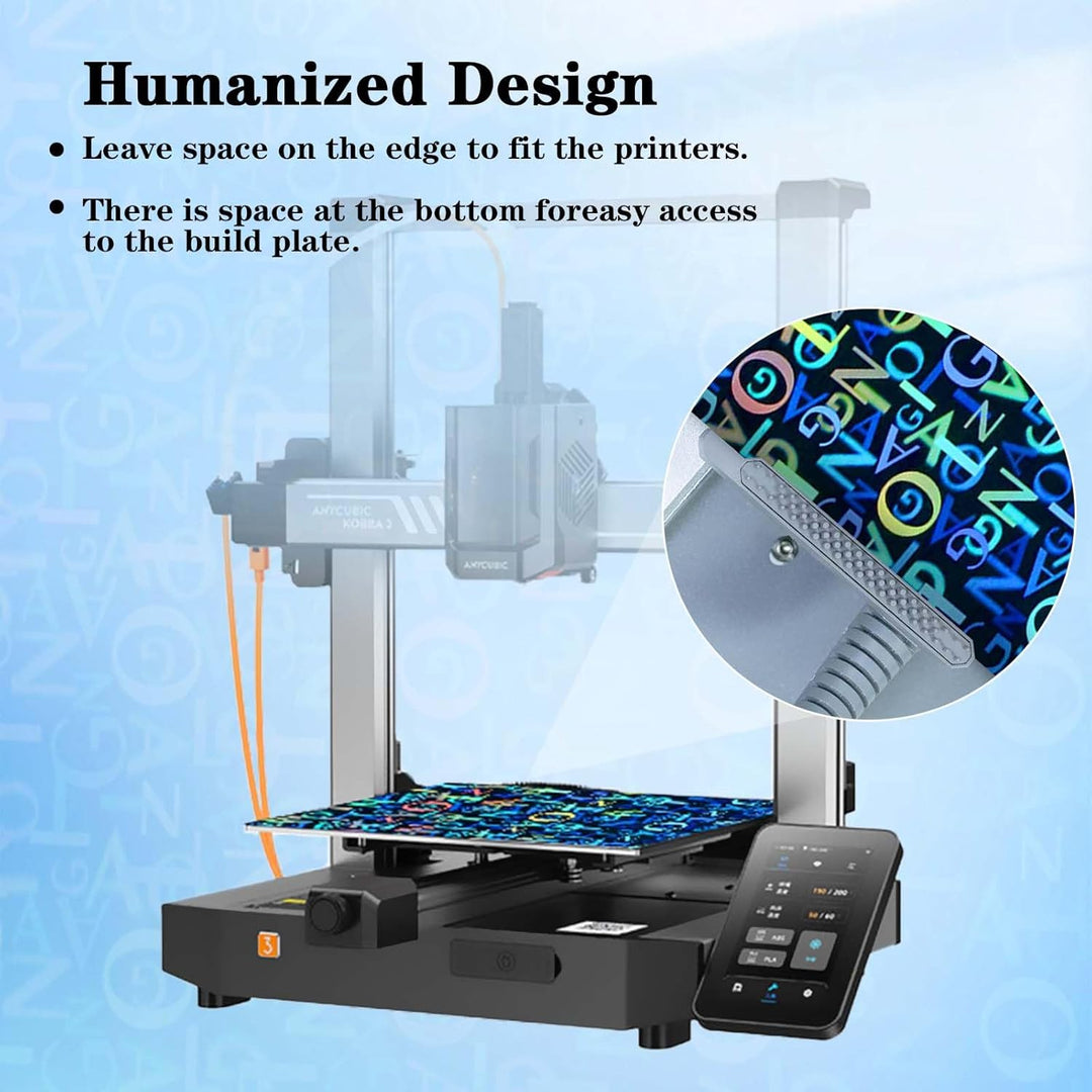 IdeaFormer Smooth Digit+Letter PEN Spring Steel Build Plate, 256x268mm for Anycubic Kobra 3/Kobra 3 Combo/Kobra 3 V2