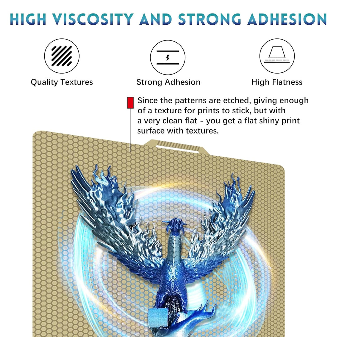 IdeaFormer Houndstooth+Honeycomb PEI Spring Steel Build Plate with QR Code, 257x257mm for Bambu Lab P1P/P1S/X1C/X1/X1E/A1