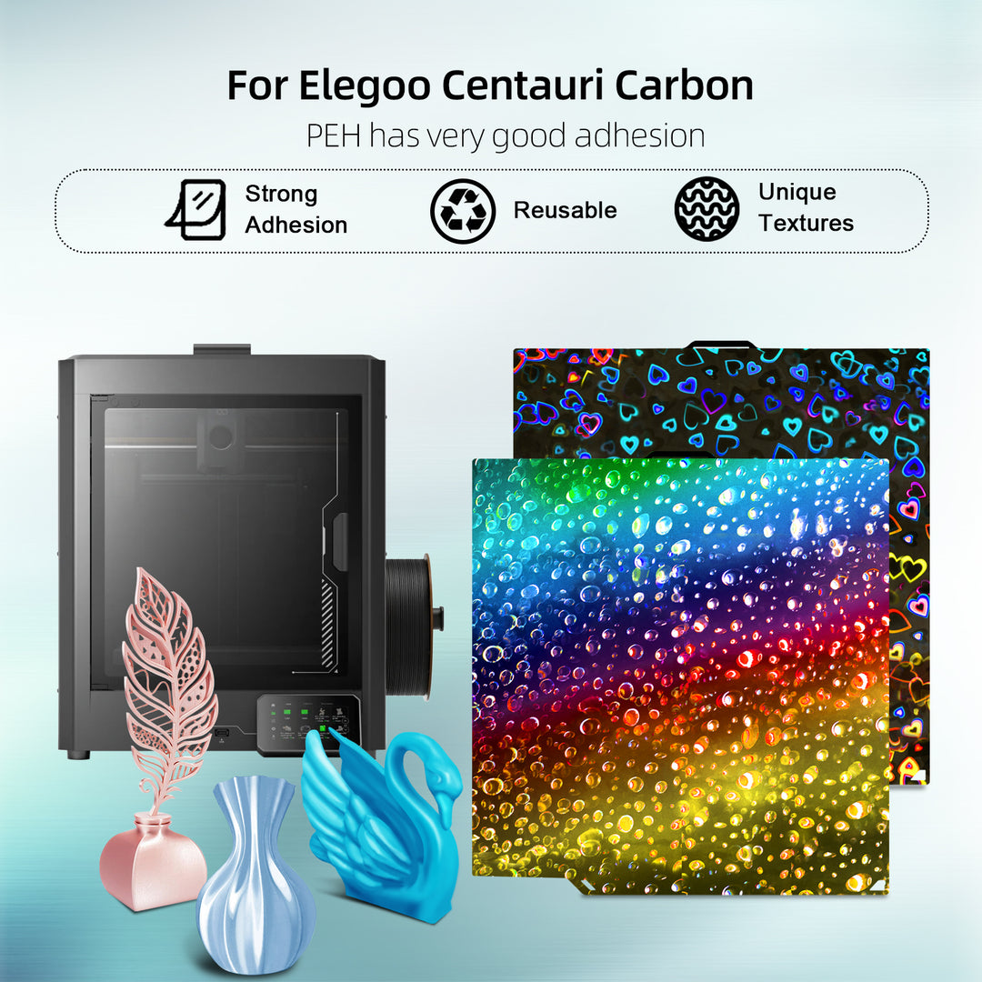 IdeaFormer Smooth Sweetheart+Waterdrop PEH Spring Steel Build Plate,  260×271mm for Elegoo Centauri Carbon