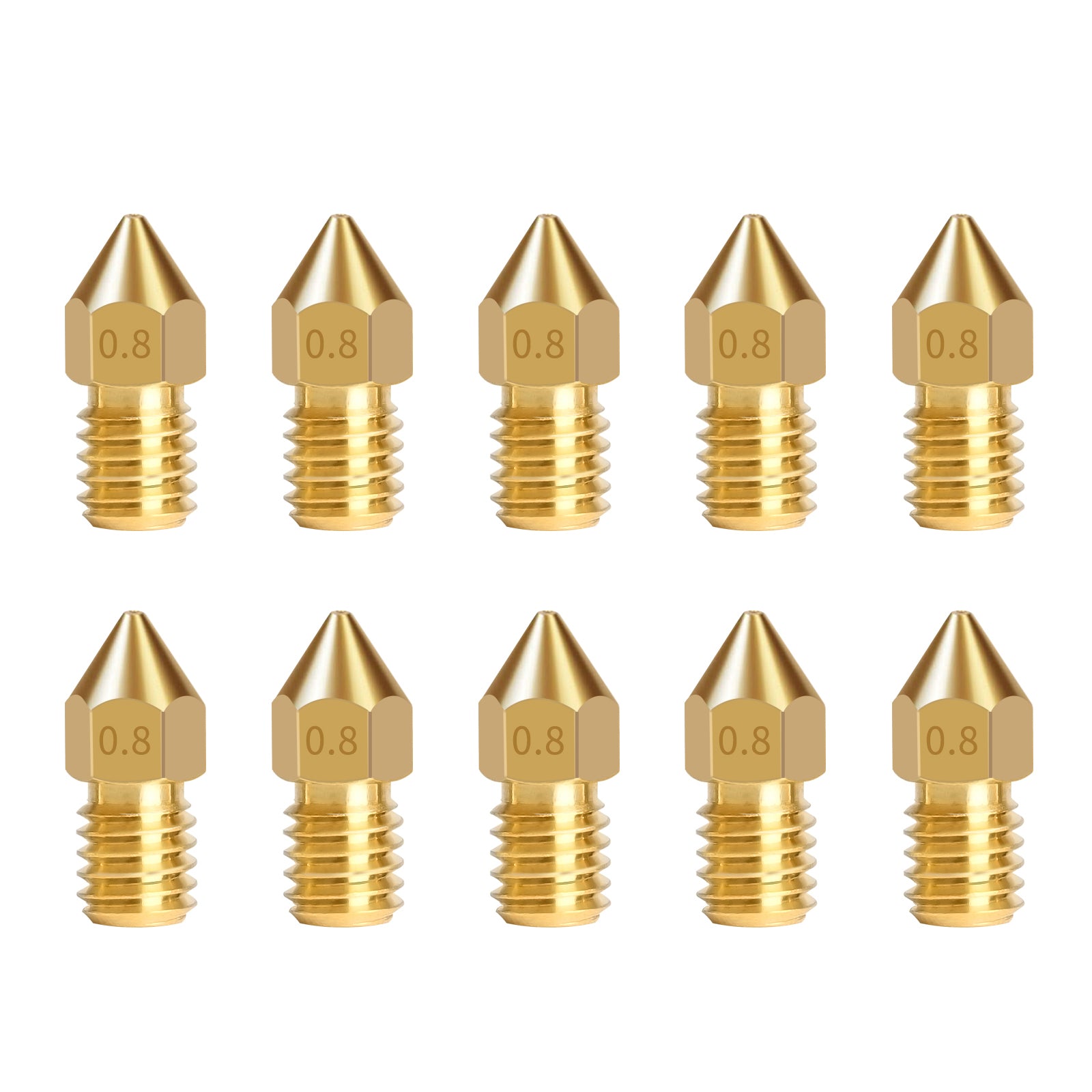IdeaFormer 10Pcs 0.4mm 0.6mm 0.8mm 1.0mm Brass Nozzles for Conveyor Belt 3D Pritner IR3 V2