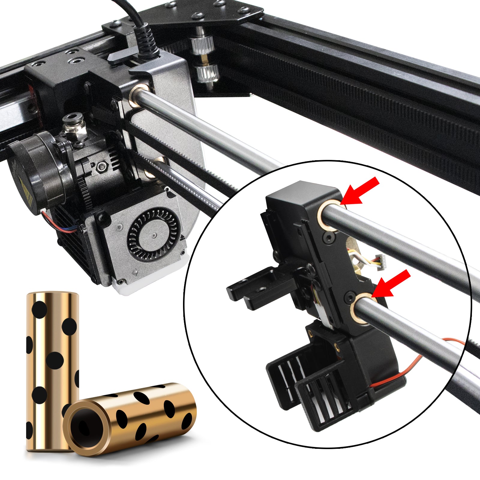 IdeaFormer IR3 V2 グラファイト銅ブッシュ2個 + スムースロッド2個