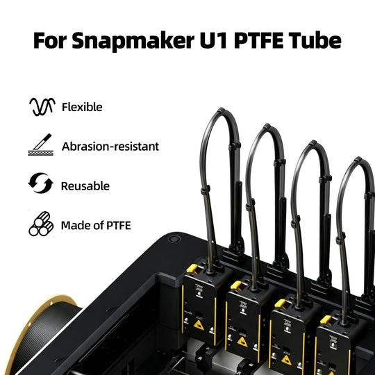 IdeaFormer PTFE Teflon Tubing 1m, 4.5mm ID × 6mm OD PTFE Teflon Tube Fits Direct Drive Extruder 3D Printer, for Snapmaker U1