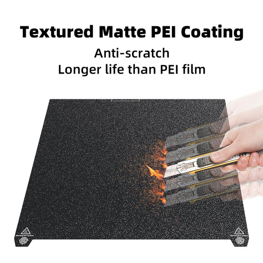 IdeaFormer 両面テクスチャ加工 ブラック PEI スプリングスチール ビルドプレート 370×370mm Creality K2 Plus用