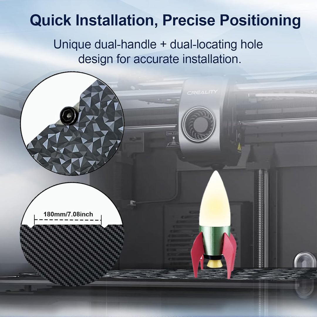 IdeaFormer Diamond PEO+Carbon Fiber PET Spring Steel Build Plate, 315×310mm for Creality K1 Max/Ender 3 V3 Plus