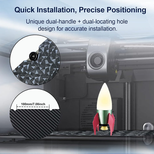 IdeaFormer Diamond PEO+Carbon Fiber PET Spring Steel Build Plate, 315×310mm for Creality K1 Max/Ender 3 V3 Plus