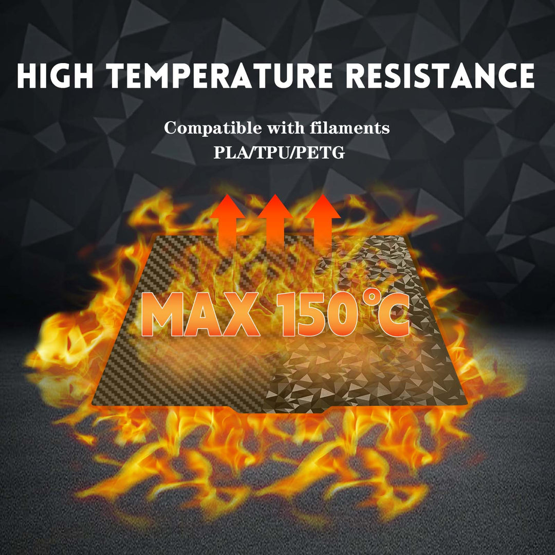 IdeaFormer Diamond PEO+Carbon Fiber PET Spring Steel Build Plate, 377x370mm for Creality Ender 5 Plus