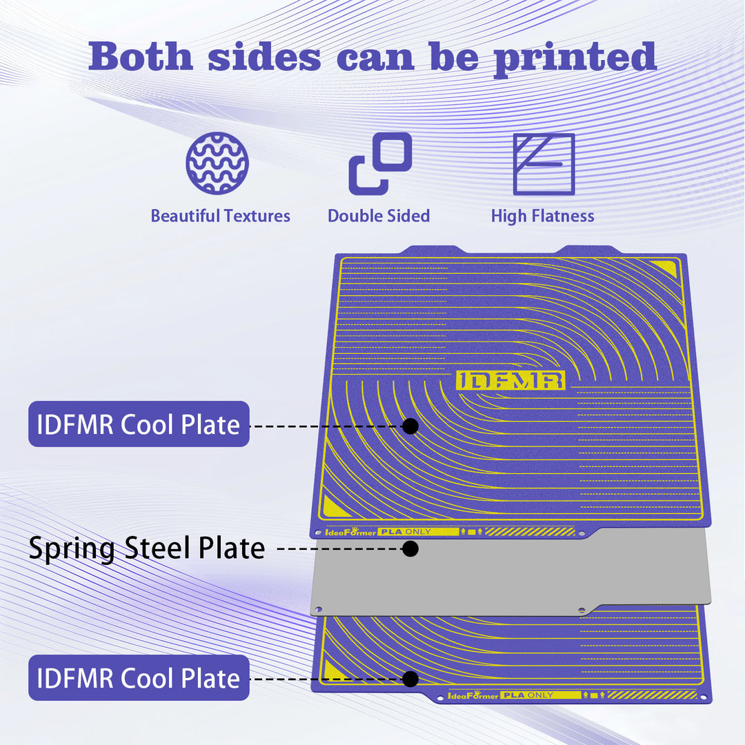 IdeaFormer Purple Textured PEI Low-Temperature Build Plate, 184×184mm for Bambu Lab A1 Mini