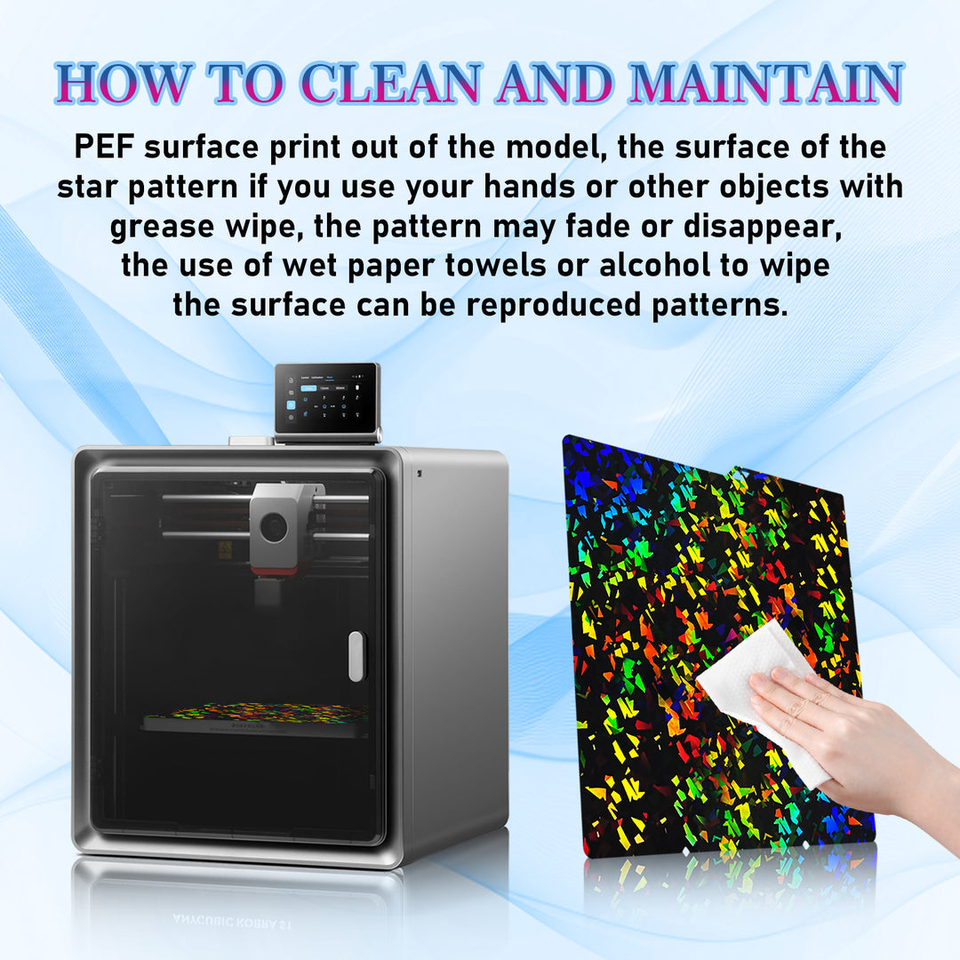 IdeaFormer Galaxy PEY + Rainbow Confetti PEF Spring Steel Build Plate, 264×276mm for Anycubic Kobra S1/S1C