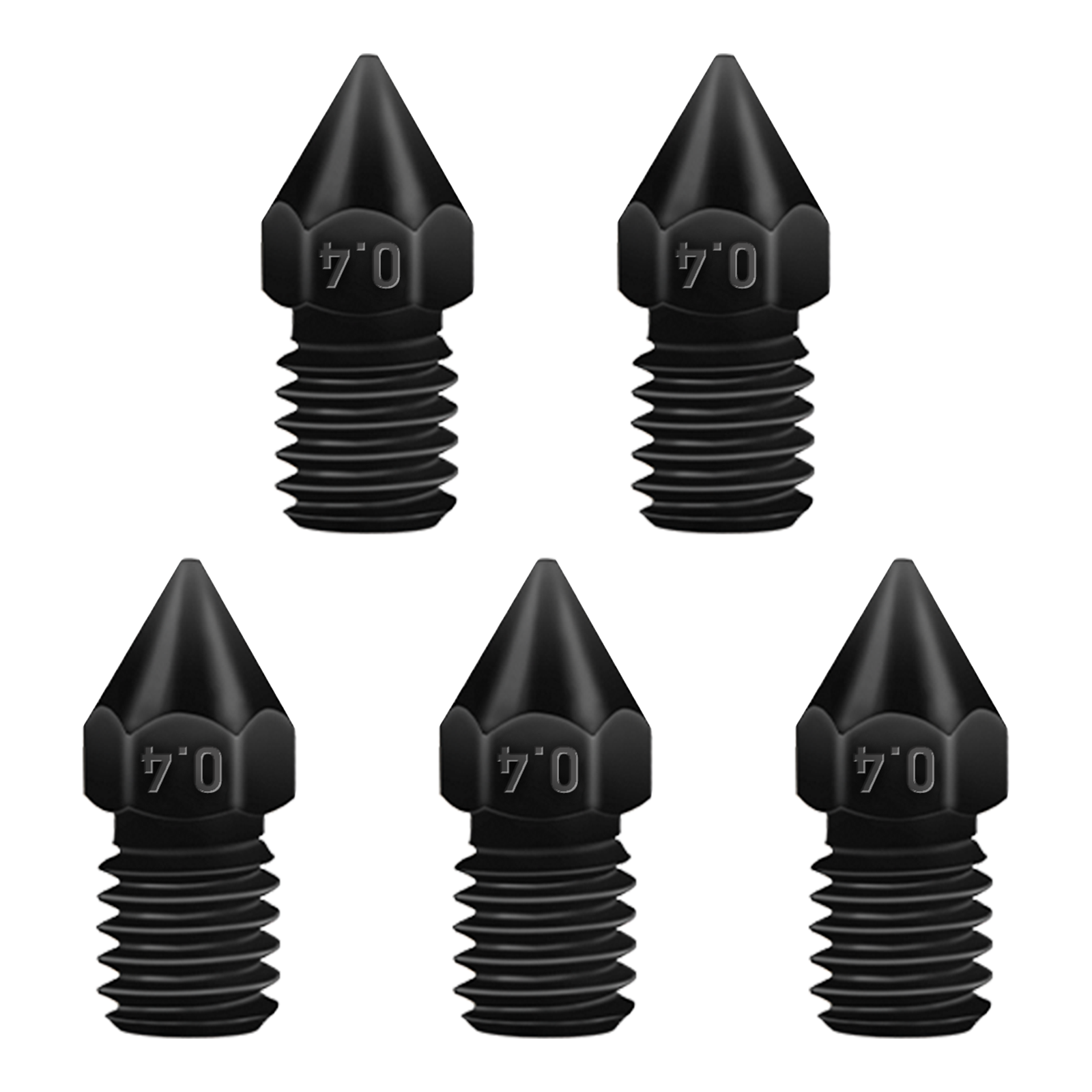 IdeaFormer 5Pcs IR3 V2 Hardened Steel Nozzles, IR3 V2 3D Printer Hardened Steel Extruder Hotend Nozzle Kit, the sizes 0.4/0.6/0.8mm, Support Filament TPU/PLA/PETG/ABS