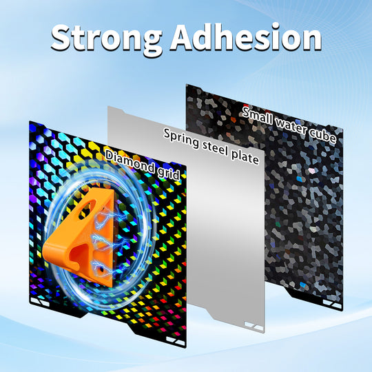 IdeaFormer Rainbow Hex Glow+Water Cube PEG Spring Steel Build Plate, 335×346mm For Bambu Lab H2C