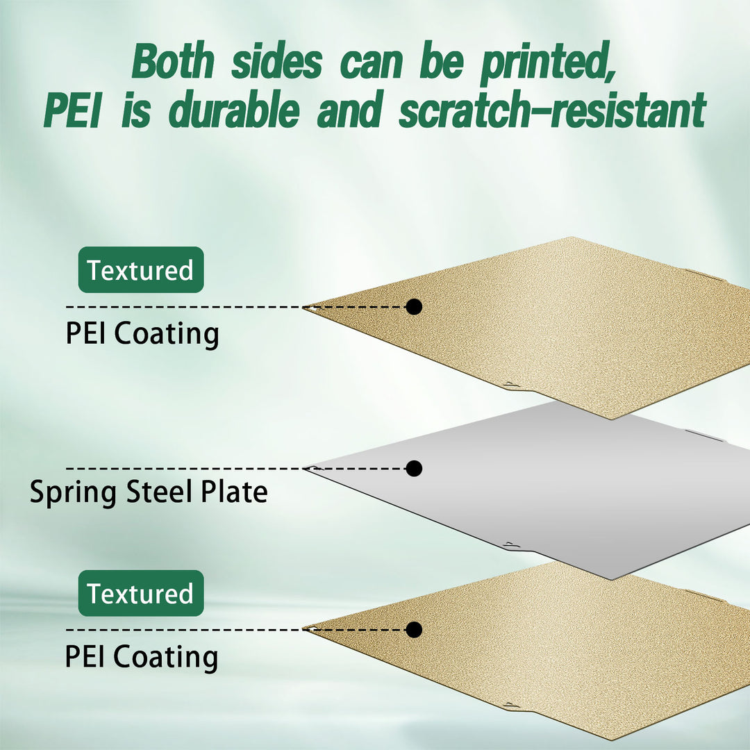 IdeaFormer Double-Sided Gold Textured PEI Spring Steel Build Plate, 260×271mm for Elegoo Centauri Carbon