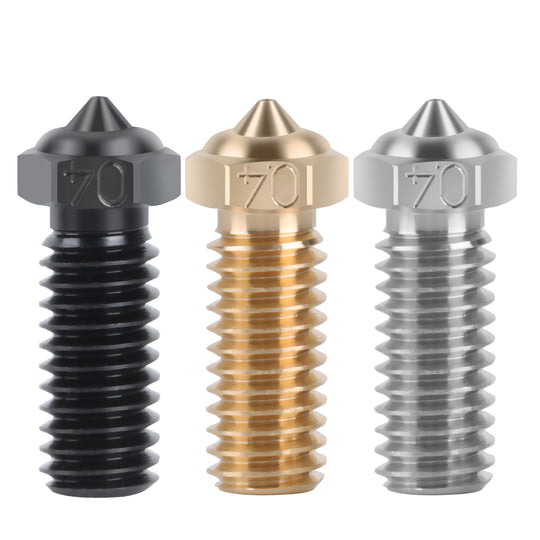 QIDI CHT Hardened Steel/Brass/Stainless Steel High Flow Nozzles for X-PLUS3, 3D Printer Parts High Speed 0.4mm Brass Nozzles Kit for R QIDI X-SMART3/X-PLUS3/X-MAX3