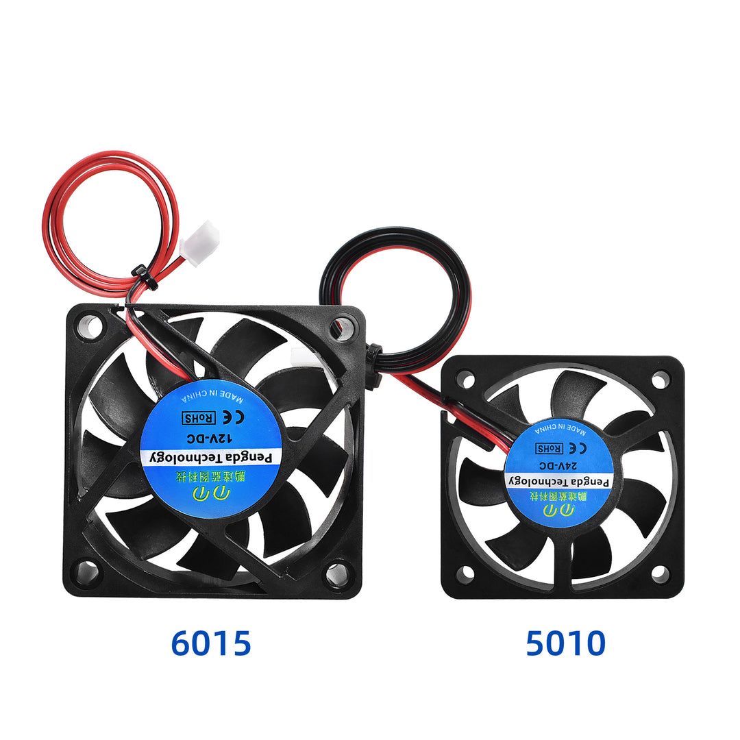 IdeaFormer 2Pcs 6015 12V&24V Cooling Turbo Fan Brushless 3D Printer Parts 2Pin For Extruder DC Cooler Blower Plastic Fans